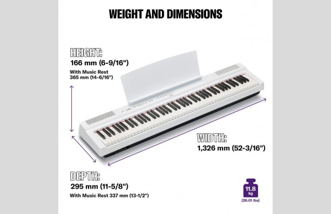 Yamaha P125 White Portable Digital Piano - Image 10